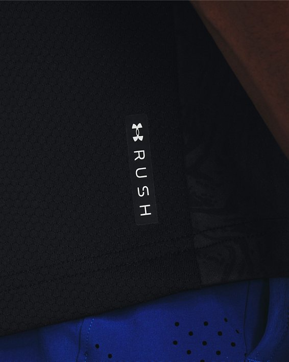 Men's UA RUSH™ 2.0 Emboss Short Sleeve, Black, pdpMainDesktop image number 5